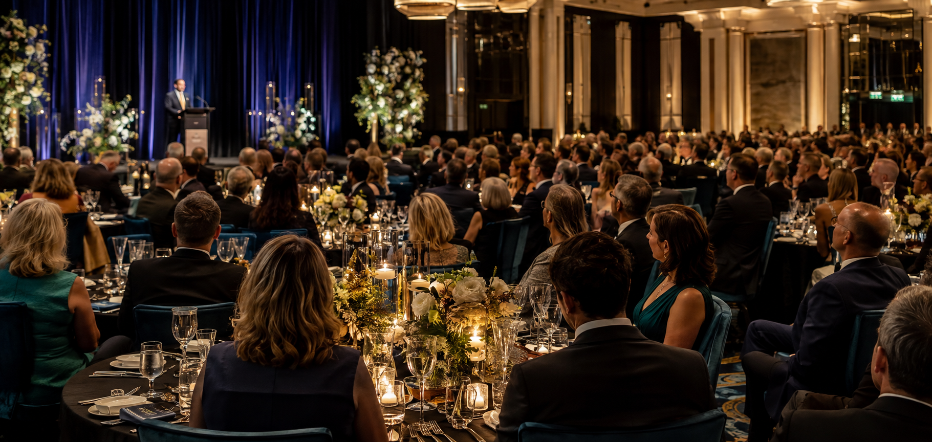 Supporters attending a charity gala dinner